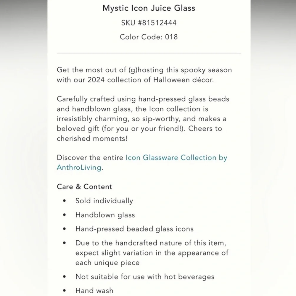 Crescent mystic moon icon juice glass Halloween - Picture 4 of 9